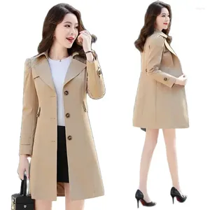 Women's Trench Coats 2023 Windbreaker Female Long Slim Korean Coat Spring And Autumn All-Match Women Fashion Temperament Ladies Jacket