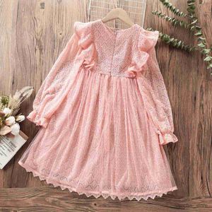 Girl's Dresses New Spring Kids Pink Lace Dresses for Girls Clothes Party Prom Dress Princess Outfits Children Teenager Vestidos 6 8 10 12 Years