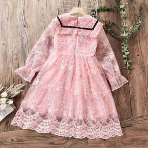 Girl's Dresses Baby Kids Lace Dresses for Girls Clothes Teenagers Performance Outfits Children Spring Autumn Party Costumes 6 8 10 12 13 Years