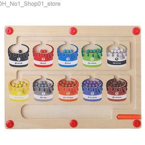 Sortera häckning Stacking Toys Montessori Baby Education Magnet Board Dubbel Sidan Färg Sortering Toy For Kids Magnetic Pen 10 Color Cognitive Toys Q231218