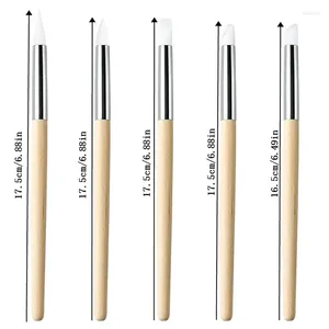 Nail Art Kits Silicone Wooden Pole Pen Brush Uv Gel Polish Tip 3d Image Diy Dotting Brushes Sculpture Manicure Tool