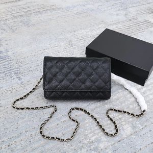 Top Famous Brand Bags Fashion Shoulder Bas Handbag Plaid Purse Double Letter Solid Buckle Sheepskin Caviar Pattern Women Luxury Genuine Leather Evening Bags