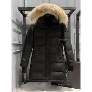 Дизайнерская версия Canadian Goose средней длины на пуху, женская куртка на пуху, парки, зимние толстые теплые пальто, женская ветрозащитная уличная одежда 432 375
