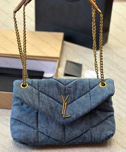 10A مصمم فاخرة حقيبة Loulou Puffer الكتف Bag Denim Cowboy الأكياس