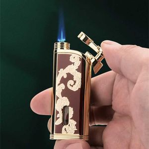 New Metal Windproof Direct Injection No Gas Lighter Turbine Torch Boutique Cigar Men's Business Gifts High-end