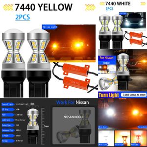 New Decorative Lights 2PCS WY21W T20 7440 7441 7440A Car LED Turn Signal Light Blinker Bulbs Canbus No Error Amber Yellow Lamps For Nissan Rogue 2019