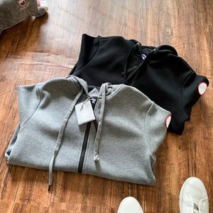 Ganso inverno com capuz grosso quente hoodies roupas de trabalho casaco ao ar livre engrossado moda mantendo casal viver alta qualidade dos homens hoodie 501