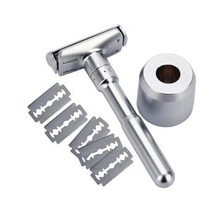 Blad Razor Mens Justerbar rakning Double Edge Classic Safety Razor Blade Exponering Sex nivå 1 Handle 10 Blades och 1 Holder