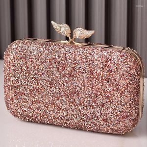 Evening Bags Luxury Champagne Beaded Sequin Bag For Women Fine Fashion Socialite Prom Party Clutch Handbags Chain Purse Shoulder