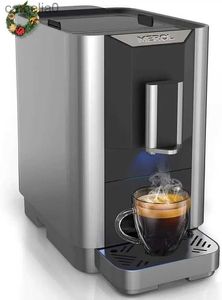 Кофеварки MEROL er Автоматическая кофемашина для эспрессо 19 бар Насосная кофеварка Barista с регулируемой кофемолкой и сенсорным экраном SilverL231219