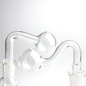 14mm 18mm Glass Oil Burner Pipe with Thick Pyrex Hookah Male Female Clear Burners for Bong Water Smoking Pipes