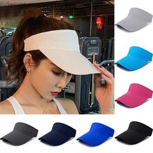 Visors Summer Air Air Sun Hats Mężczyźni Kobiety Regulowany Visor Ochrona ochrony UV Top Pusty Solid Sport Tennis Running Suncreen C Hatl231219