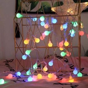 Strängar USB/batteri LED Ball Garland Lights Outdoor Waterproof Fairy String Lamp Jul Decoration Holiday Wedding Party