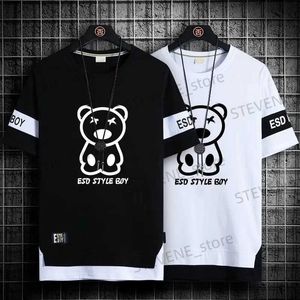 T-shirt da uomo 2022 nuove magliette da uomo moda coreana estate streetwear stampa maglietta casual uomo abbigliamento harajuku manica corta supera i t uomo T231219