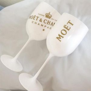 2pcs Plastikweinparty Weißer Champagnerglas Moet Moet Glass183V