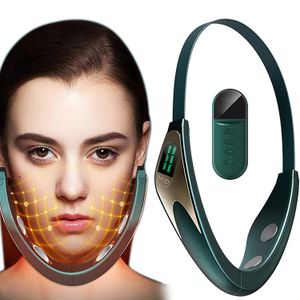 Ansiktsmassager Electric V-Face Forming Massager Lifting Neck Anti-Wrinkle Red Blue-Ray Double Chin Forming Beauty Instrument med RemoteControl 231218