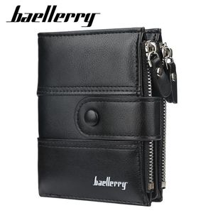 Brieftaschen Baellerry Men Mode Short Tasche mit Münztasche Vintage Doppel Reißverschluss Brieftasche Männlicher Kartenhalter W0212543