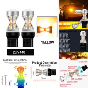 Новые декоративные фонари 2 шт. Canbus WY21W T20 7440 светодиодные указатели поворота лампы для Infiniti Q45 Q50 Q60 Q70 G35 G37 M35 M37 M45 M56 QX56 QX70 QX80