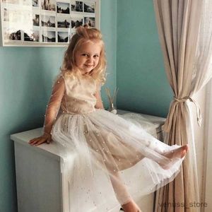 Girl's Dresses Girls 2023 Spanish Dress Princess Beads Dresses Year Old Birthday Party Evening Wedding White Fluffy Tulle klänning