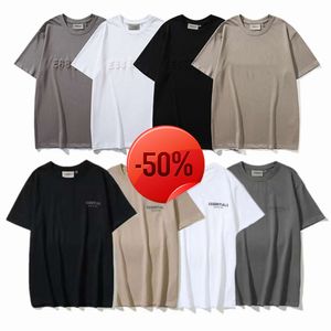 Desconto de Natal ~ Camisetas Top Artesanato Mens Ess Camisetas Homens Designer de Moda Camiseta Rua Casual Nevoeiro Manga Curta FG Tees 1977 Algodão Impressão Shir