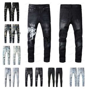 Homens Amari Amirl Amirlies Exército Am Amis Imiri Amiiri Para Mens Mulheres Designers Jeans Angustiado Rasgado Biker Slim Imprimir Straight Denim Moda Mans Skinny Calças Jacw