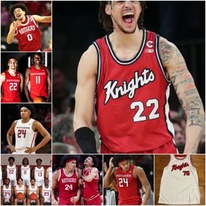 Benutzerdefiniertes Rutgers Scarlet Knights Basketballtrikot, beliebiger Name, beliebige Nummer, Antonio Chol, Emmanuel Ogbole, Daniel Vessey, Austin Williams, Jeremiah Williams, Zach Hayn