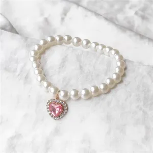 Dog Collars Cat Collar Pet Pearl Necklace And Jewelry Love Rhinestone Products For Birthday Dress Accessories