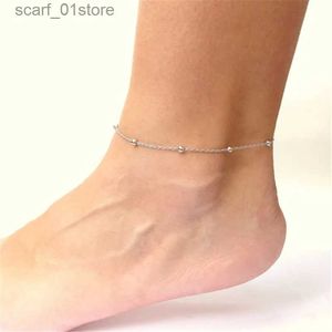 Anklets Tren Simple Beads Anklets for Women Gold Sliver Color Summer Ocean Beach Ankle Bracelet Foot Leg Jewelry 2020 NewL231219