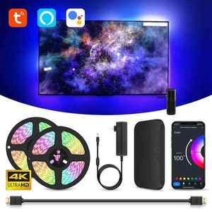 Ambient TV PC Backlight Led Strip Lights For HDMI Devices USB RGB Tape Screen Color Sync Led Light Kit For Alexa Google TVs Box W181m