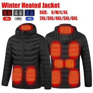 Herrtröjor tröjor 11 områden uppvärmd jacka USB Men's Winter Outdoor Electric Heat Jackets Warm Sports Thermal Coat Clothing Heatble Vest 231218