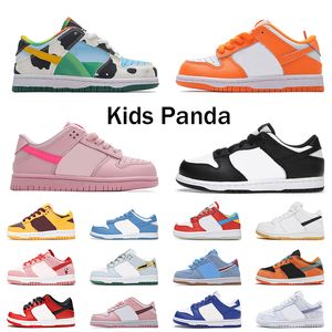 Chunky Dunkys Kids Panda Low Buty Dzieci swobodny buty chłopcy dziewczęta lada biała czarna unc róża szara szare dzieci trenerzy młode chłopiec duży projektantek trampki Rozmiar 24-35