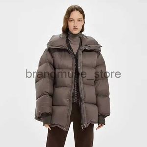 Women's Down Parkas 90 White Duck Down Large Lapel Down Jacket For Women 2023 Winter New Thick Puff Feel Löst montering och fashionabelt bröd J231219