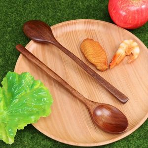 Spoons Long Handle Wooden Soup Eco-friendly Table Home Kitchen Utensils Teaspoon
