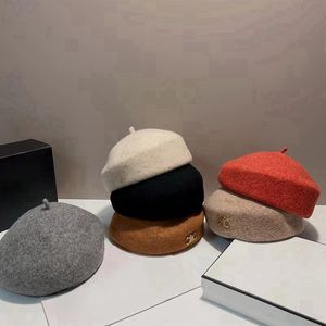 ABC BERET Fashion Hat Winter Hat Women's Autumn Knitted Pumpkin Wool Hat Han Fei Beret British Student Painter Hat Beret Pants