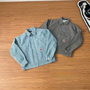 Men's Jackets Cowboy Love Label Embroidered Stripe Polo Jacket Couple Style Korean Fashion Winter Men Clothing