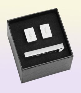 Personalizzato Master Custom Engrave Nome iniziale 3 pezzi Gemelli in acciaio inossidabile e fermacravatta Set per uomo Regalo festa del papà Y200314519751