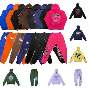 Spindelhoodies rosa spindel 555555 herrespår designer set hoodie byxor jacka casual tröja sp5der ung thug set joggers tryck tröja 5b1e