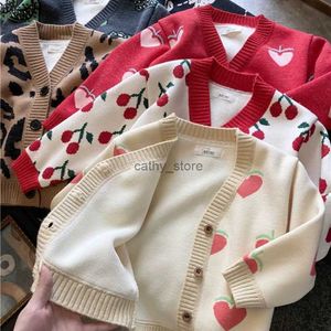 Pullover Autumn Winter Girls Boys Fleece Knitting Sweaters Baby Kids Children CardiganL231215