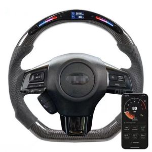 Car LED Display Steering Wheel Fit for Subaru STI Real Carbon Fiber Auto Accessories