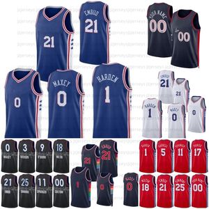 Kids Tyrese Maxey Joel Embiid Basketball Jersey Allen Iverson Julius Erving Sixer Matisse Thybulle 2023 2024 City White Edition Retro Shirt Blue Jerseys 21 0 3