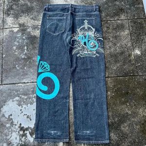 Женские джинсы Y2K Модные американские скейтборды с вышивкой букв и принтом граффити Уличный хип-хоп Harajuku Повседневные широкие брюки для мужчин и женщин
