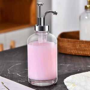 Liquid Soap Dispenser Leak Proof Syrup Pump Glass Coffee Bottle Set With Labels For Home Restaurant 17oz Bar Accessories Easy