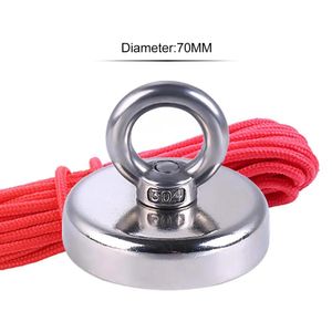Accessories Super Strong Fishing Magnet Neodymium Magnet With Countersunk Hole And Eyebolt 20M Rope Pulling Force 110Kg Support Wholesale