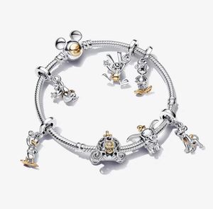 2024 100th Anniversary Mouse Pulseira Disnes Pato Porco Elefante Charme Pingente DIY Fit Pandoras Designer Pulseira Colar para Mulheres Designer Jóias Presente Atacado