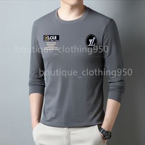 Erkekler Tişörtler Tasarımcı Tişört Moda Crewneck kazak Erkekler Kısa Kollu Tees Düz Renk Uzun Kollu Tshirt Baz Gömlek Top AOB0