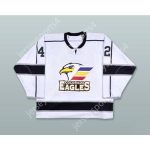 Custom DEVIN DIDIOMETE 42 COLORADO EAGLES WHITE HOCKEY JERSEY NEW Top Stitched S-M-L-XL-XXL-3XL-4XL-5XL-6XL