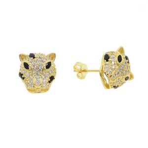 Stud Europeu e Estados Unidos Moda Estilo Brincos Leopard Head Animal Metal Jóias para Women1286M Drop Delivery Dhnxv