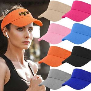 Visors New Print Unisex Empty Top Hat Outdoor Women Adjustable Cotton Visor Uv Tennis Cs Men Golf Running Sunscreen Baseball CL231219