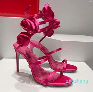 Sandals Rose Chaussure Femme Ankle Wrap Cross Women Shoes Designer Sandalias De Mujer Slingback Tacones Open Toe Heels Dance