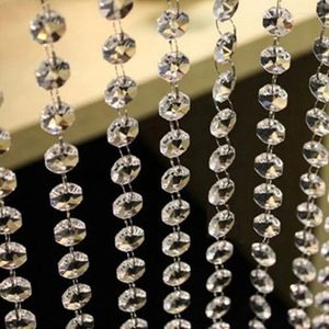 Chandelier Crystal 50pcs 14mm Artificial Octagon Beads Droplets Pendants Charms Transparent For Lighting Pearl Curtain